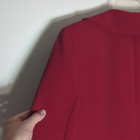 Alex Marie Womens Blazer Ruffle Cropped Quiet Luxury Business Casual Red Size 10 - Picture 11 of 11